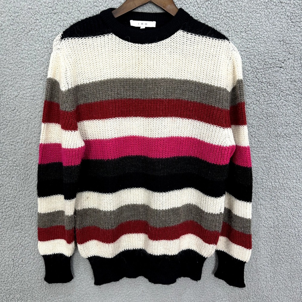 IRO Striped Mohair‎ Alpaca Blend Crewneck Sweater French Girl Womens Medium